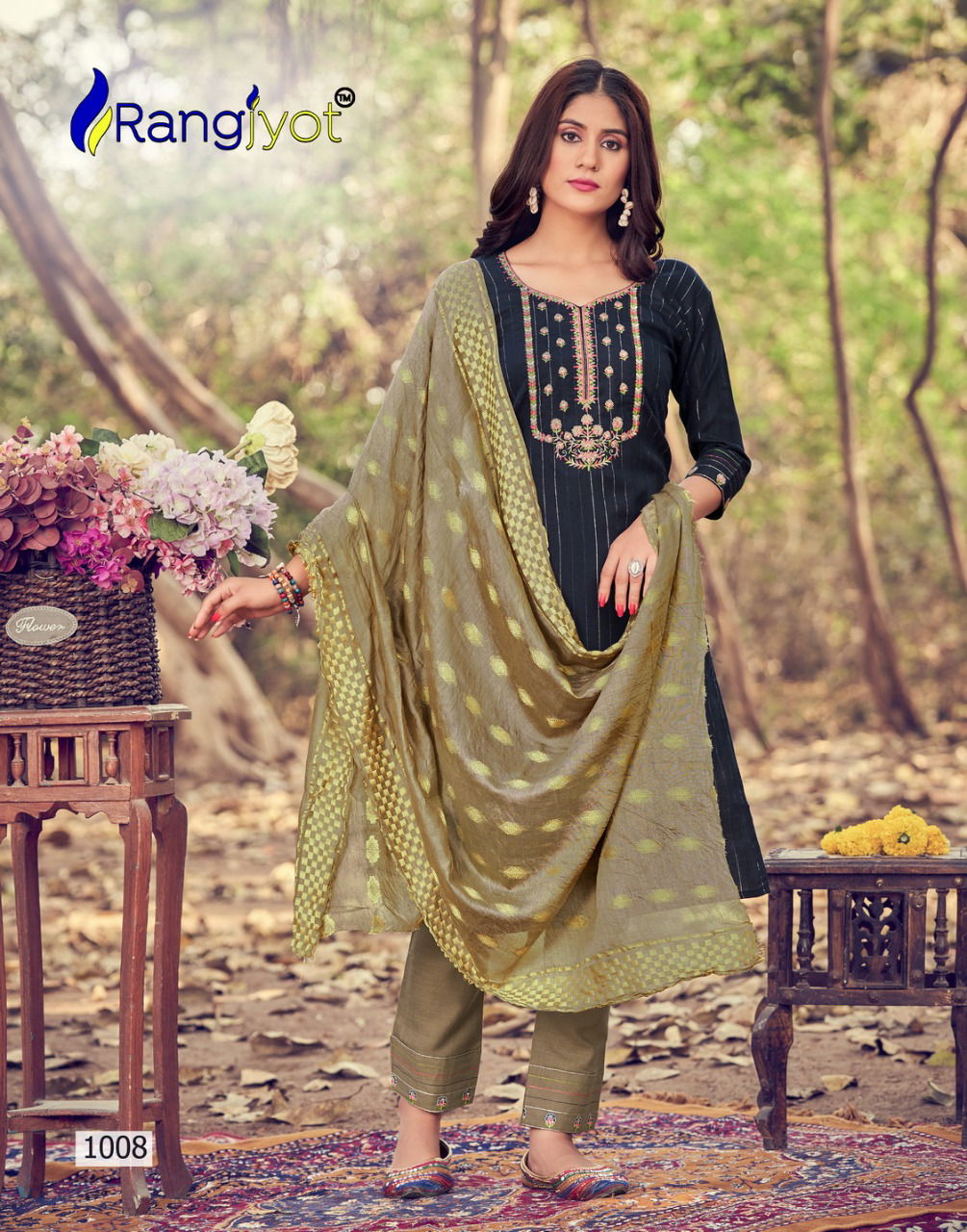 Rangjyot Sakshi New Exclusive Wear Kurti Pant With Dupatta Collection